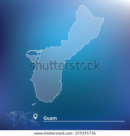 Map of Guam - vector illustration