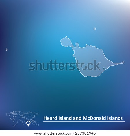 Map of Heard Island and McDonald Islands - vector illustration