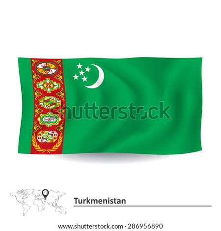 Flag of Turkmenistan - vector illustration