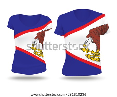 Flag shirt design of American Samoa - vector illustration