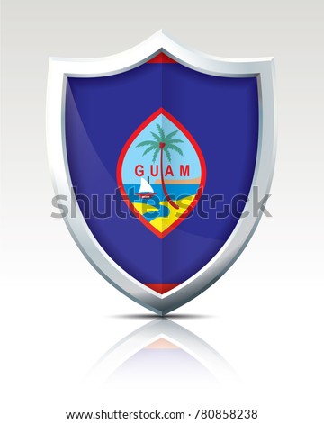 Shield with Flag of Guam - vector illustration