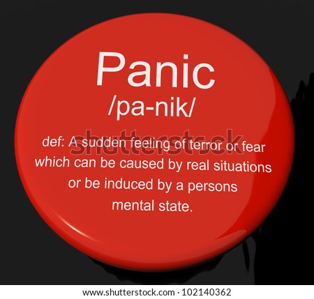 Panic Definition Button Shows Trauma Stress And Hysteria