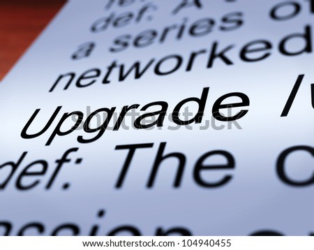Upgrade Definition Closeup Shows Software Update Or Installation Fix