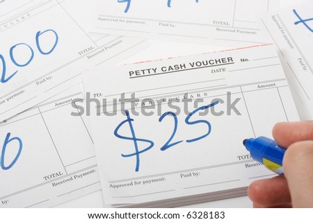 a blank petty cash voucher over a white background