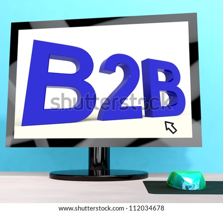 B2b Word On Computer Showing Business And Commerce