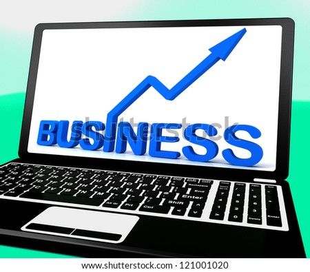 Business On Notebook Showing Commercial Activity And Business Transactions