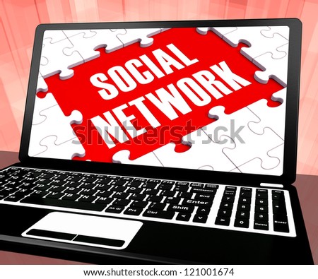 Social Network On Laptop Shows Online Communities And People Interaction