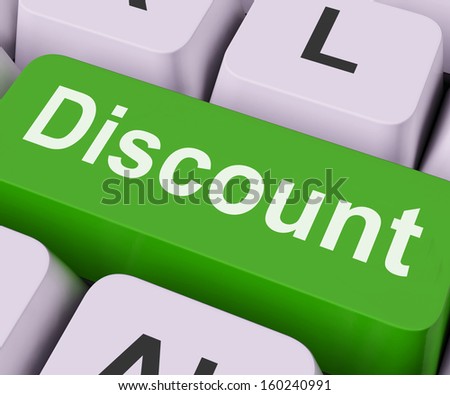 Discount Key On Keyboard Meaning Rebate Cut Price Or Reduce