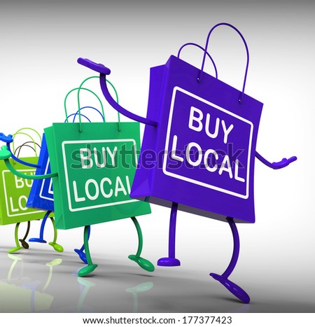 Buy Local Bags Showing Neighborhood Market and Business