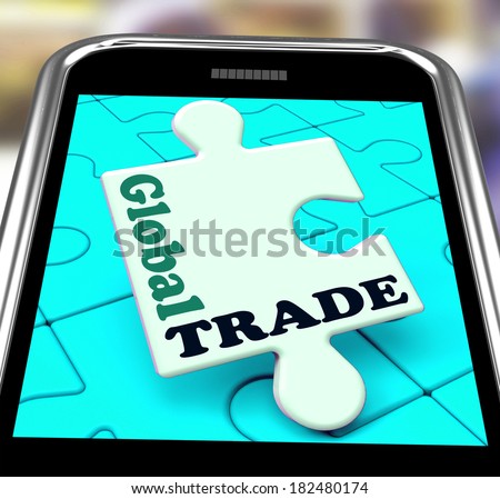 Global Trade Smartphone Meaning Online Worldwide Commerce