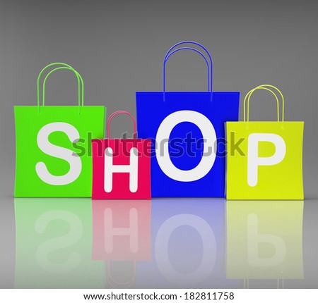 Shop Bags Showing Retail Buying and Shopping