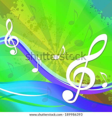 Treble Clef Background Showing Sound And Music