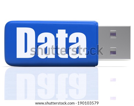 Data Pen drive Showing Digital Information Files Storage And Dataflow