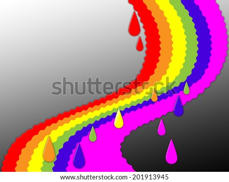 Rainbow Background Showing Colorful Positive And Storm