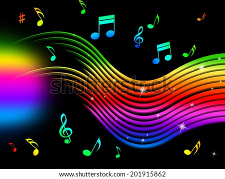 Rainbow Music Background Meaning Colorful Lines And Melody