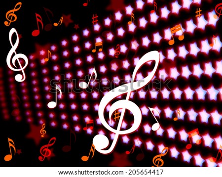 Notes Background Representing Treble Clef And Soundtrack