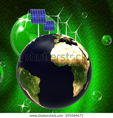 Solar Panel Representing Alternative Energy And Globalization
