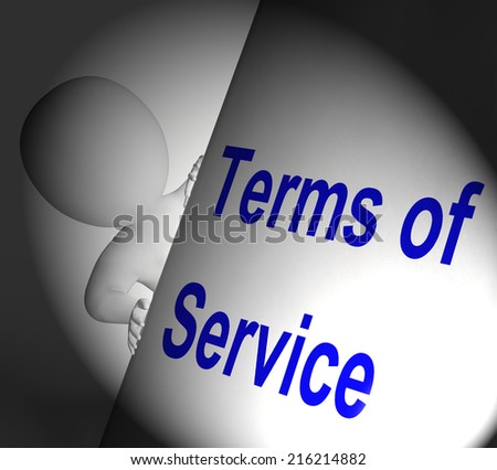 Terms Of Service Sign Displaying User And Provider Agreement