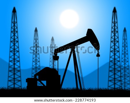 Oil Wells Showing Exploration Extracting And Petroleum
