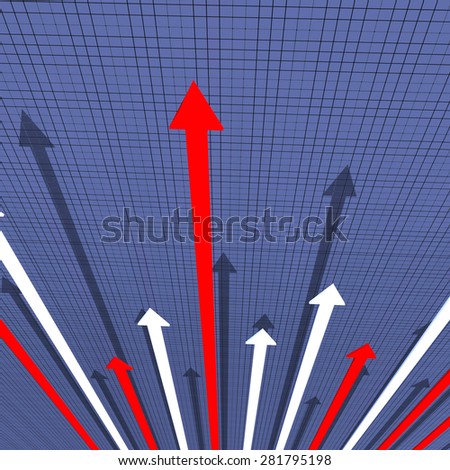 Arrows Graph Representing Progress Report And Profit