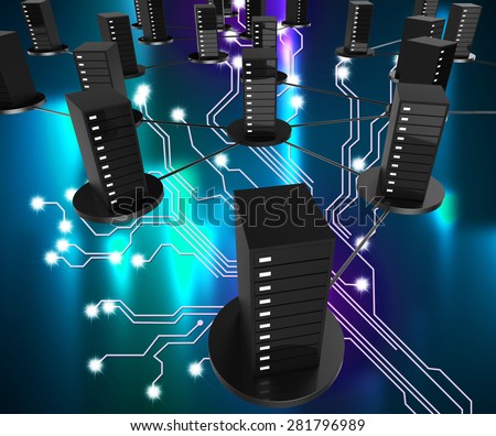Network Computer Storage Meaning Networking Communicate And Storehouse