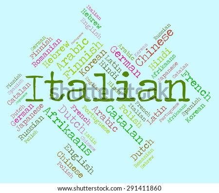 Italian Language Indicating Translator International And Wordcloud