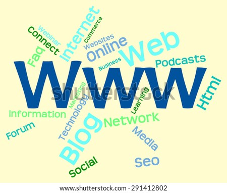 Www Word Showing World Wide Web And Words Internet