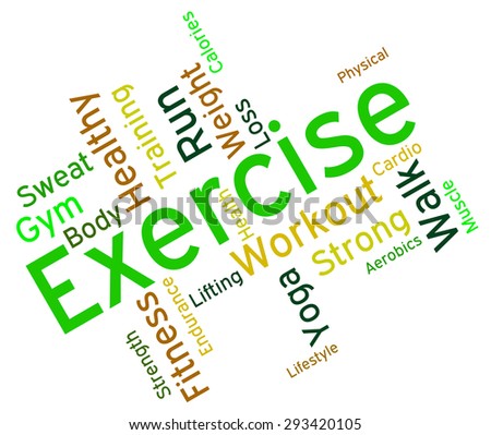 Exercise Words Showing Get Fit And Athletic
