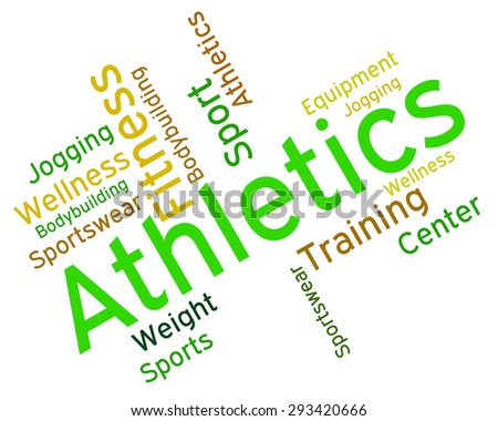 Athletics Word Showing Get Fit And Wordcloud
