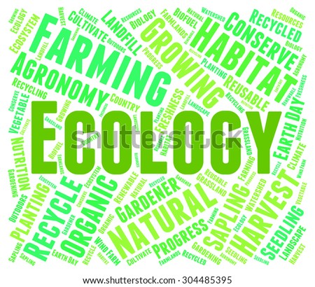 Ecology Word Indicating Earth Day And Environmental