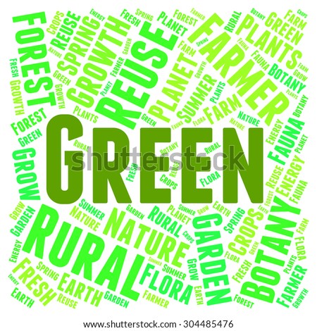 Green Word Representing Eco Friendly And Environmental