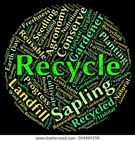 Recycle Word Meaning Earth Friendly And Text
