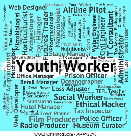 Youth Worker Indicating Working Man And Hiring