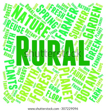 Rural Word Representing Non Urban And Text