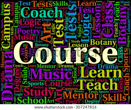 Course Word Representing Schedule University And Educated