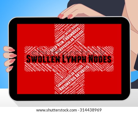 Swollen Lymph Nodes Showing Poor Health And Sickness