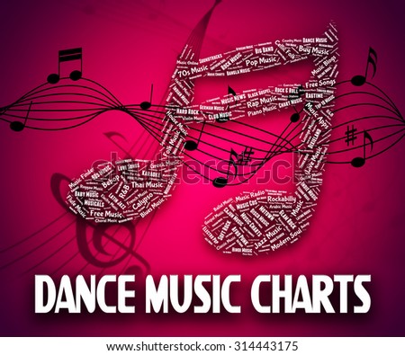 Dance Music Charts Representing Top Ten And Songs