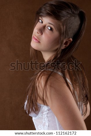 Attractive Young Woman With Partially Shaved Head