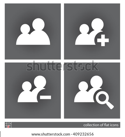 Stylized images of abstract users. Set of flat icons. Vector illustration