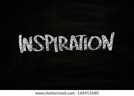 Inspiration Lettering, written with Chalk on Blackboard