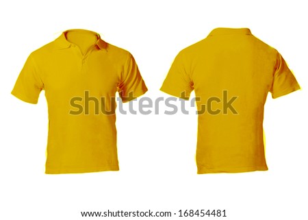 Men'S Blank Yellow Polo Shirt, Front And Back Design Template Stock ...