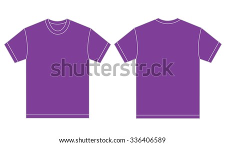 Vector Illustration Of Purple Shirt, Isolated Front And Back Design ...