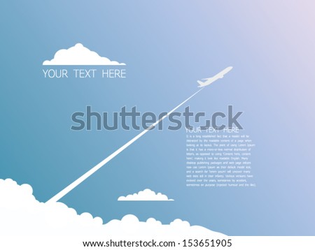 Airplane on sky text