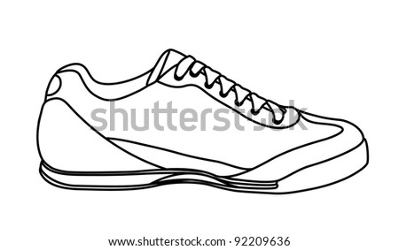 Sketch Of Casual Shoe, Sneakers. Vector-Illustration - 92209636 ...