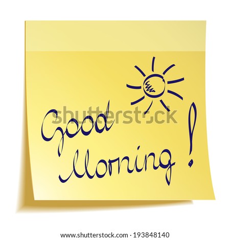 Good Morning note with sun