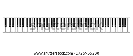 Realistic piano keys. Musical instrument keyboard. Vector illustration.