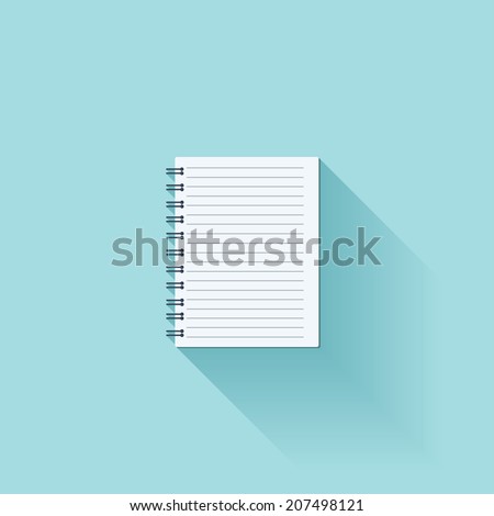 Notepad flat icon with shadow