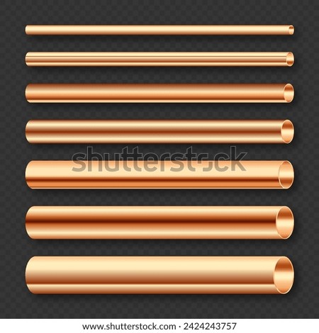 Image, Stock Photo Copper tubes Conduit