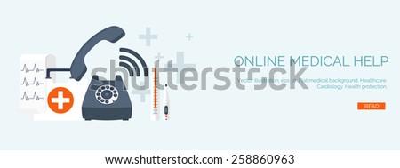 Vector illustration. Flat medical backgrounds set. Health care and first aid, medical research and cardiology. Medicine and study. Chemical engineering and pharmacy.