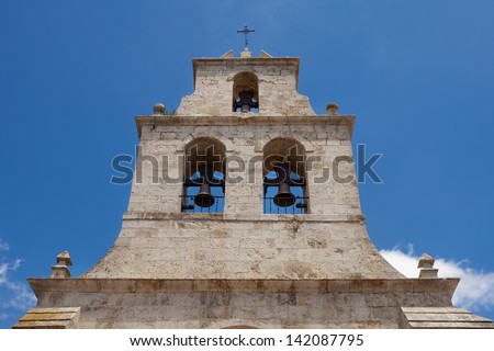 Bell tower detail. Santa Marina Church, Palencia, Spain.